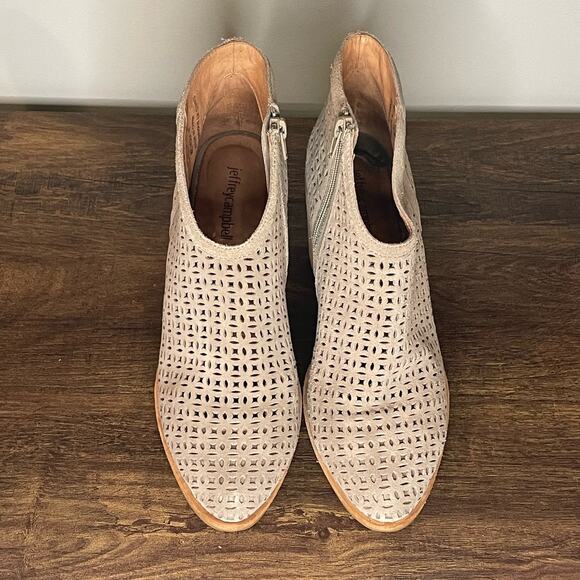 Jeffrey Campbell Medera Taupe Laser Cut Bootie - size 8 - Picture 3 of 8